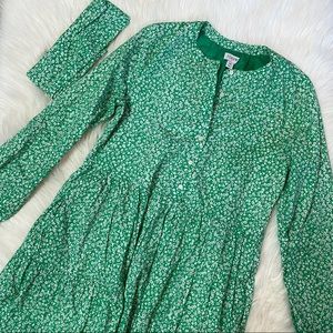 SOLD J Crew Factory Tie Waist Mini Dress Green Floral
